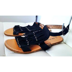 MINI GLADIATOR black suede flat sandals - BRAND NEW